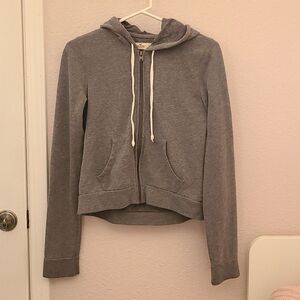 Hollister lightweight jersey gray hoodie jacket size small